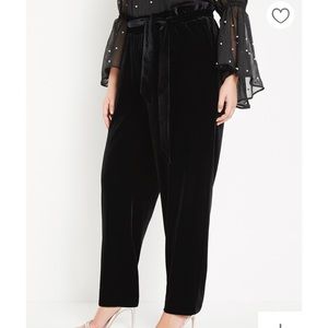Eloquii Velvet Paperbag Waist Pant